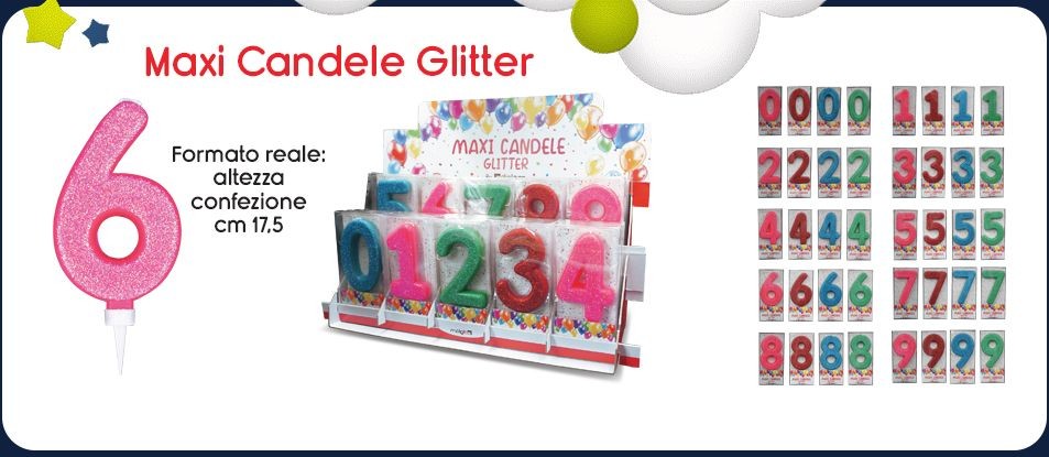 MAXI CANDELE GLITTER