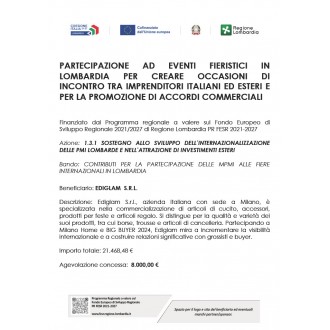 Contributo partecipazione alle fiere internazionali in Lombardia
