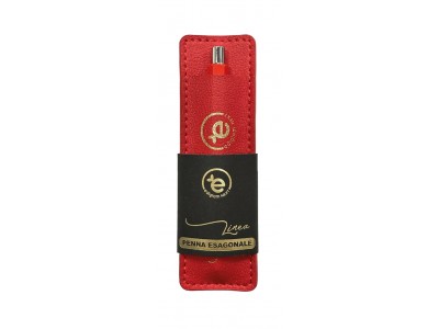Mini Penna Esagonale con Astuccio - Rossa Mini Penna Esagonale con Astuccio - Rossa