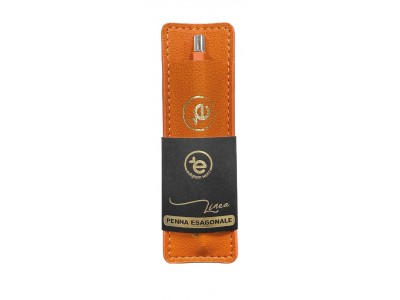 Mini Penna Esagonale con Astuccio - Arancione Mini Penna Esagonale con Astuccio - Arancione