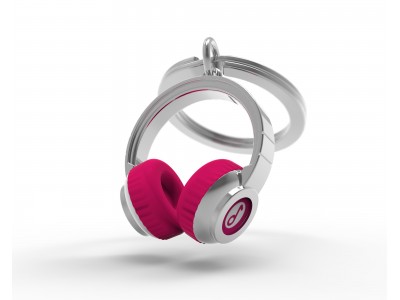 Portachiavi Cuffie Musicali Rosa 