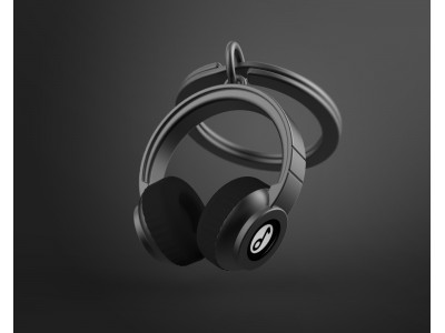 Portachiavi Cuffie Musicali Nere