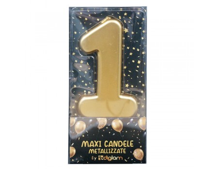 Maxi Candela Oro Metallizzata Numero 1 