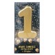 Maxi Candela Oro Metallizzata Numero 1 