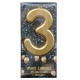 Maxi Candela Oro Metallizzata Numero 3