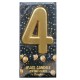 Maxi Candela Oro Metallizzata Numero 4 