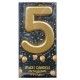 Maxi Candela Oro Metallizzata Numero 5 