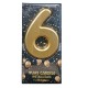 Maxi Candela Oro Metallizzata Numero 6 