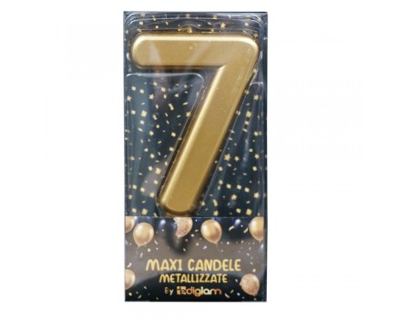 Maxi Candela Oro Metallizzata Numero 7 