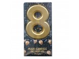 Maxi Candela Oro Metallizzata Numero 8 