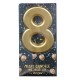 Maxi Candela Oro Metallizzata Numero 8 
