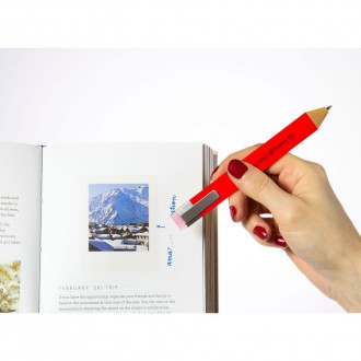 Segnalibro con penna e gomma + 2 refill