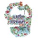 Biglietto Happy Birthday Fiori