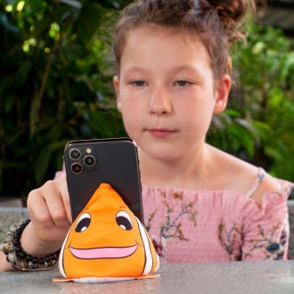 Supporto in peluche per cellulari e piccoli tablet