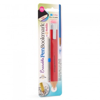 Segnalibro con penna e gomma + 2 refill