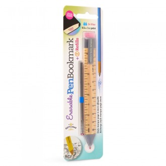 Segnalibro con penna e gomma + 2 refill 