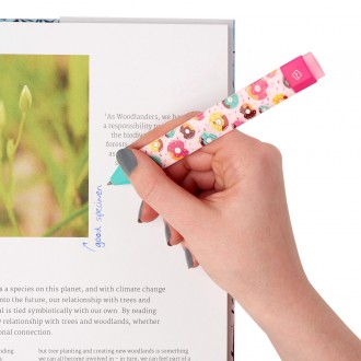 Segnalibro con penna e gomma + 2 refill 