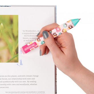 Segnalibro con penna e gomma + 2 refill 