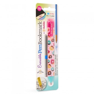 Segnalibro con penna e gomma + 2 refill 