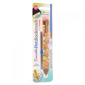 Segnalibro con penna e gomma + 2 refill 