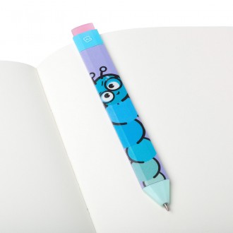 Segnalibro con penna e gomma + 2 refill