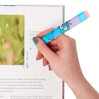 Segnalibro con penna e gomma + 2 refill