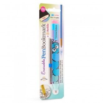 Segnalibro con penna e gomma + 2 refill